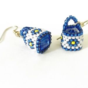 Alaskan flower delica basket earrings